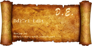 Dóri Edit névjegykártya